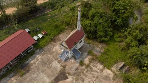 Buddhist cemetery for funeral cremation Stock Footage 88126898