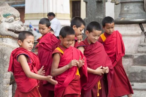 Buddhist Children Foto stock