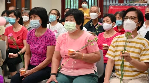 Buddhist class celebration Stock Footage 239594845