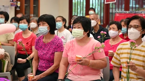 Buddhist class celebration Stock Footage 239594848