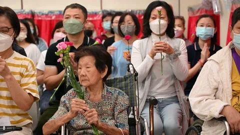 Buddhist class celebration Stock Footage 239594885