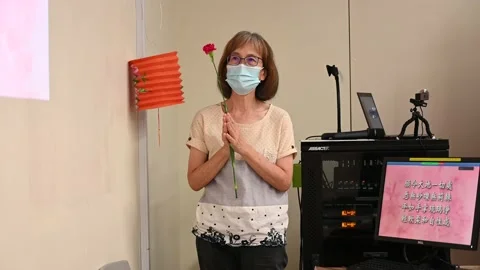 Buddhist class celebration Stock Footage 239594892