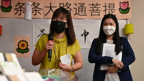 Buddhist class celebration Stock Footage 239595336