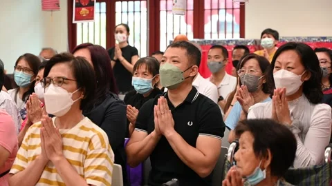 Buddhist class celebration Stock Footage 239595468
