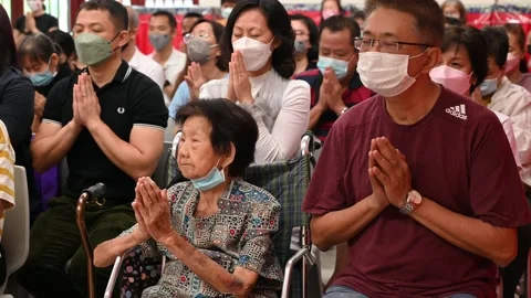 Buddhist class celebration Stock Footage 239595480