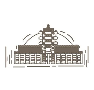 Buddhist complex - Sanchi Stupa Icon - Stock Illustration Stock Illustration