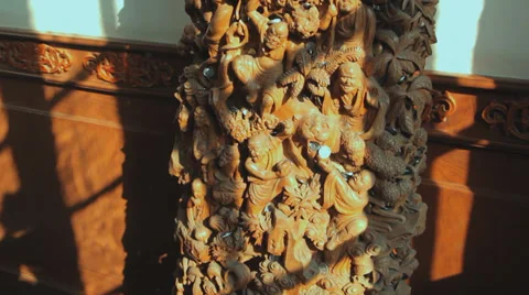 Buddhist deity statues in Jade Buddha Temple Stock Footage 38794614