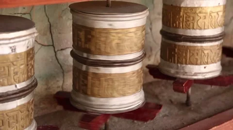 Buddhist drum Stock Footage 63991984