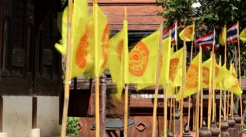 Buddhist flag 3 Stock Footage 41757757