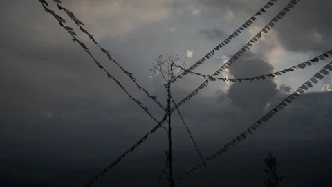 Buddhist Flag Stock Footage 91883048