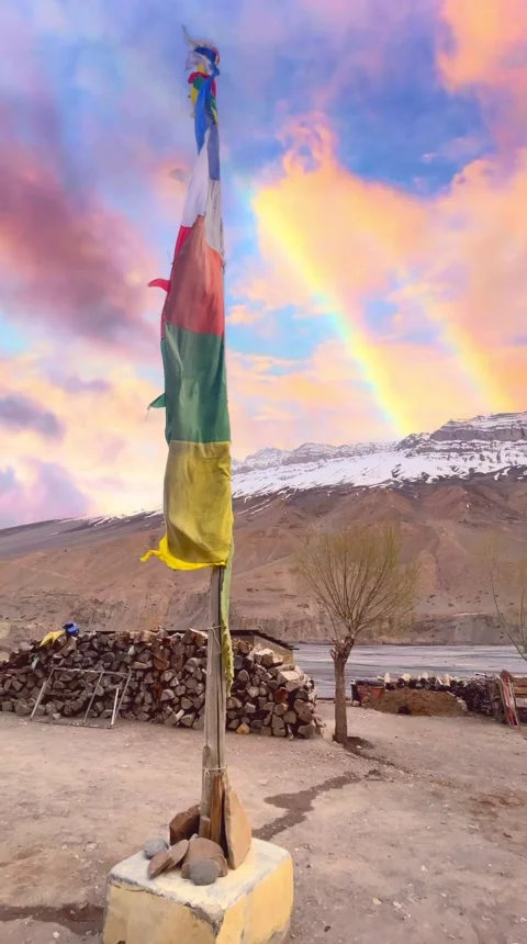 Buddhist flag, Horse wind flag, lucky flag Video stock 242706792