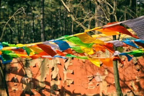 Buddhist flags Stock Photos