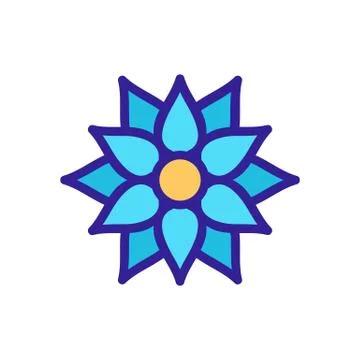Buddhist flower icon vector outline illustration Stock Illustration