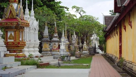 Buddhist Graveyard Tombstones Stock Footage 83231104