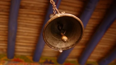 Buddhist handbell Stock Footage 124783847