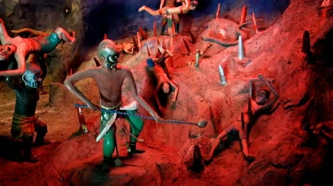 The Buddhist hell, Haw Par Villa Stock Footage 54308352