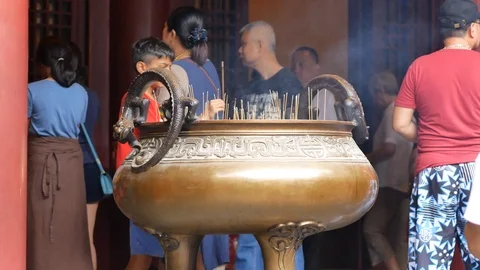 Buddhist Incense Burner Stock Footage 106711150