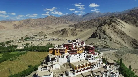 Buddhist Monastery 360 Aerial view Stock Footage 82439080