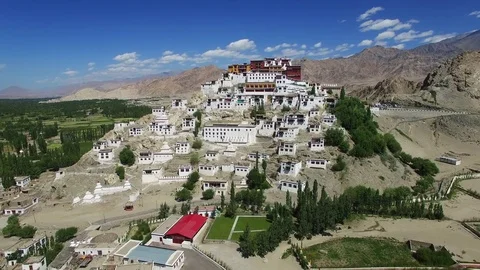 Buddhist Monastery Aerial view Stock Footage 82396246