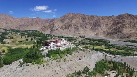 Buddhist Monastery Aerial view Stock Footage 82398778