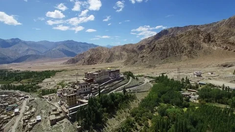 Buddhist Monastery Aerial view Stock Footage 82399963