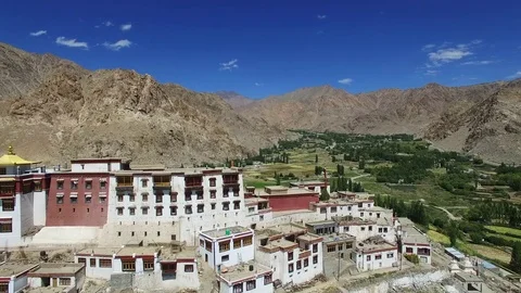 Buddhist Monastery Aerial view Stock Footage 82399972