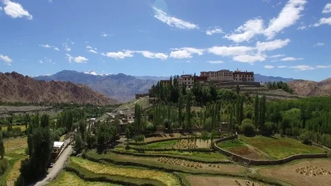 Buddhist Monastery Aerial view Stock Footage 82438236