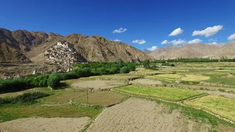 Buddhist Monastery Aerial view Stock Footage 82915006