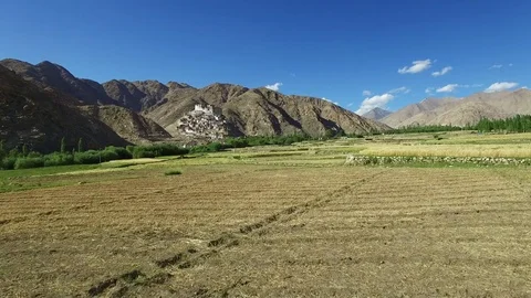 Buddhist Monastery Aerial view Stock Footage 82919896