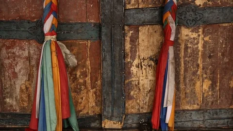 Buddhist monastery doors Stock Footage 87121443