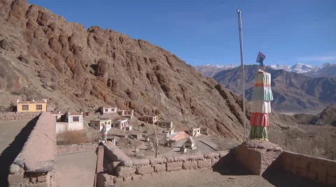 Buddhist Monastery in Himalayas Stock Footage 55840615