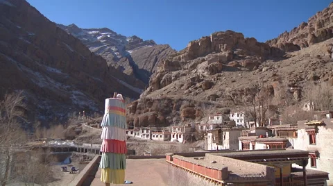 Buddhist Monastery in Northern India Stock Footage 55840894