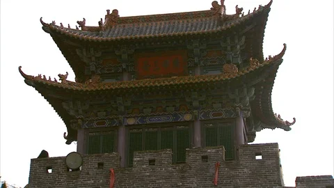 Buddhist Monastery in Shangxi province Stock Footage 88334555