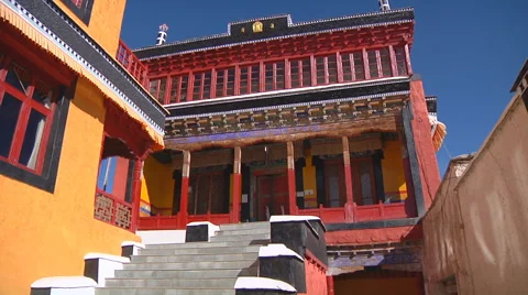 Buddhist Monastery of Thiksey in India Stock Footage 55840600