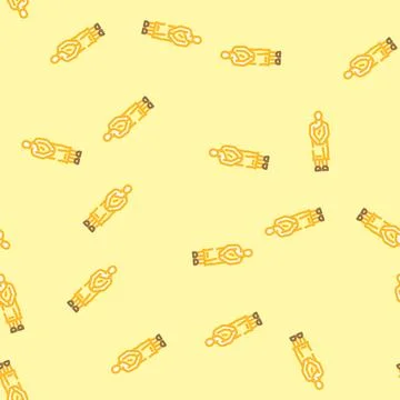 Buddhist monk buddhism vector seamless pattern Stock Illustration