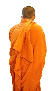 Buddhist monk checking cellphone Stock Photos
