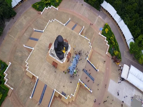 Buddhist monk Luang Pu Thuat at Wat Huay Mongkol in Hua Hin Thailand Stock Footage 77297776