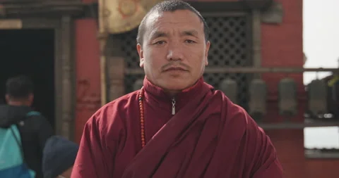 Buddhist Monk Portrait Calm Faces of Nepal’s Diversity Stock Footage 320608666