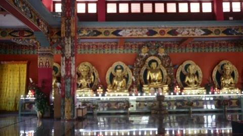 Buddhist Monk praying in monastery Stock Footage 60206950