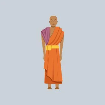 Buddhist monk, representative of religious confession vector Illustration Stock Illustration