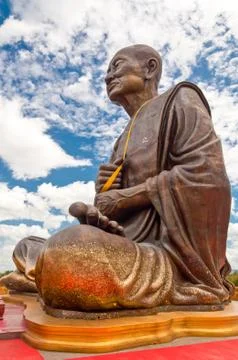 Buddhist monk sculpture Foto stock