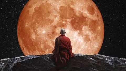 Buddhist monk sitting Stock Footage 289571381