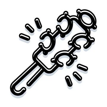 Buddhist monk staff making ringing sound Illustration
