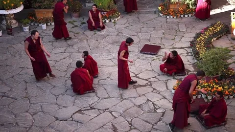 Buddhist Monks debating Stock Footage 77997475