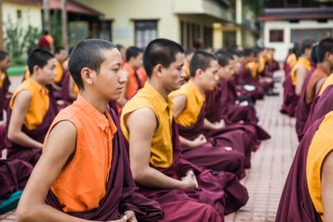 Buddhist Monks Foto stock