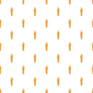 Buddhist monks standing in orange robes pattern Stock Illustration