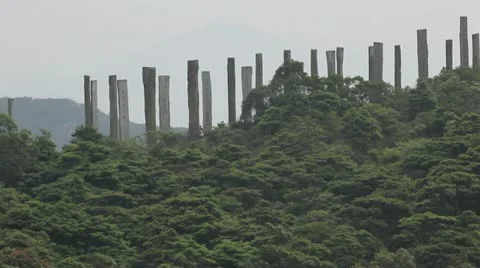 Buddhist monument at Po Lin Monastery Stock Footage 12260224