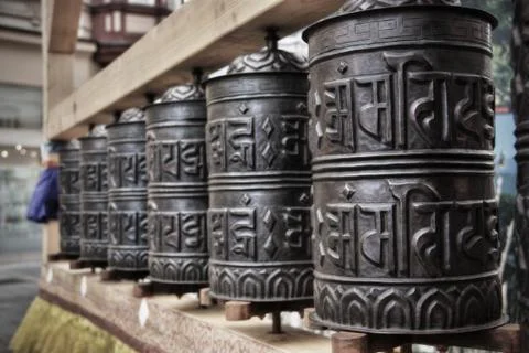 Buddhist mottling mill Stock Photos