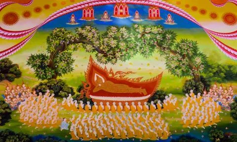 Buddhist mural Stock Photos