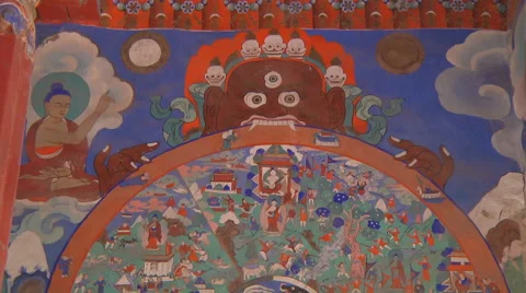 Buddhist Murals Stock Footage 55821959